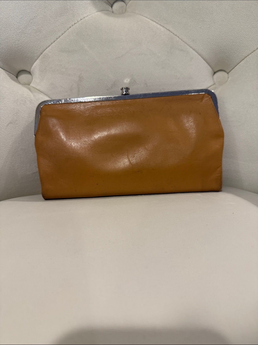 HOBO Tan Leather Frame Clutch - Women Bags